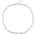 Minerální náhrdelník přírodní růžový Opál, stříbro AG925