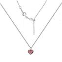 Minimalistický stříbrný náhrdelník se srdcem Crystals from Swarovski, Antique Pink