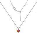Minimalistický stříbrný náhrdelník se srdcem Crystals from Swarovski, Astral Pink