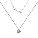 Minimalistický stříbrný náhrdelník se srdcem Crystals from Swarovski® Denim Blue