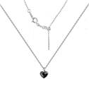 Minimalistický stříbrný náhrdelník se srdcem Crystals from Swarovski® Jet Back