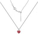 Minimalistický stříbrný náhrdelník se srdcem Crystals from Swarovski® Royal Red