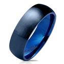 Modrý ocelový prsten, šíře 6 mm