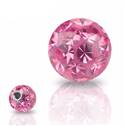 Náhradní kulička s krystaly Swarovski®, 10 mm, závit 1,6 mm, barva ROSE