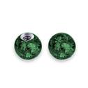 Náhradní kulička s krystaly Swarovski®, 3 mm, závit 1,2 mm, barva tmavě zelená