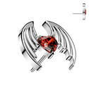 Náhradní ozdoba okřídlené srdce k PUSH IN piercingu TITAN