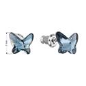 Náušnice bižuterie se Swarovski krystaly motýl, Denim Blue 