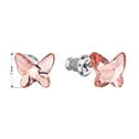 Náušnice bižuterie se Swarovski krystaly motýl, Rose Peach