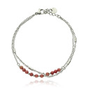 Nerezový minerální náramek přírodní Rodochrosit