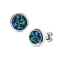 Ocelové náušnice DRUZY Blue Green