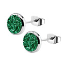 Ocelové náušnice DRUZY Dark Green