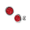Ocelové náušnice DRUZY Red