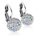 Ocelové náušnice koule 10 mm Crystals from Swarovski® AB