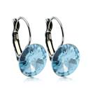 Ocelové náušnice s krystaly Swarovski® 12 mm, AQUAMARINE