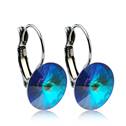 Ocelové náušnice s krystaly Swarovski® 12 mm, BERMUDA BLUE