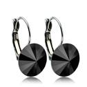Ocelové náušnice s krystaly Swarovski® 12 mm, BLACK JET