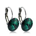 Ocelové náušnice s krystaly Swarovski® 12 mm, EMERALD