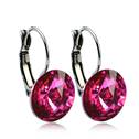 Ocelové náušnice s krystaly Swarovski® 12 mm, FUCHSIA