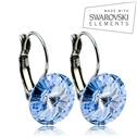 Ocelové náušnice s krystaly Swarovski® 12 mm, LIGHT SAPPHIRE