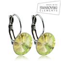 Ocelové náušnice s krystaly Swarovski® 12 mm, LUMINOUS GREEN