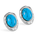 Ocelové náušnice s tyrkysovými kameny