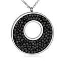 Ocelový náhrdelník s krystaly Crystals from Swarovski®, BLACK JET