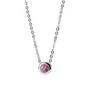 Ocelový náhrdelník s opálem růžové barvy
