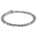 Ocelový náramek FIGARO š. 7 mm, délka 20 cm