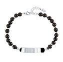 Ocelový náramek s achátem