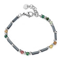 Ocelový náramek s barevnými korálky