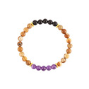 Ocelový náramek s minerálními kameny achát, jaspis, ametyst