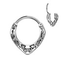 Ocelový piercing - segment kruh s ornamenty