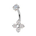 Ocelový piercing do pupíku kytička