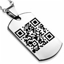 Ocelový přívěsek - destička s laserovou rytinou QR kódu