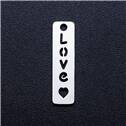Ocelový přívěšek -  destička s textem LOVE + srdce