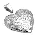 Ocelový přívěšek - medailon otevírací - srdíčko s ornamenty