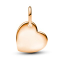 Ocelový přívěsek srdce, barva růžové zlato
