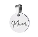 Ocelový přívěsek text MOM