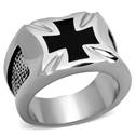 Ocelový prsten - maltézský kříž
