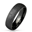 Ocelový prsten černý, šíře 6 mm, vel. 65