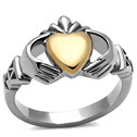 Ocelový prsten Claddagh