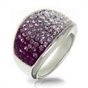 Ocelový prsten s krystaly Crystals from Swarovski®, AMETHYST