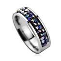 Ocelový prsten s krystaly Crystals from Swarovski®, BERMUDA BLUE