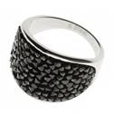 Ocelový prsten s krystaly Crystals from Swarovski®, BLACK JET