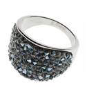 Ocelový prsten s krystaly Crystals from Swarovski®, BLUELIZED