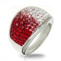 Ocelový prsten s krystaly Crystals from Swarovski® RED