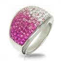 Ocelový prsten s krystaly Crystals from Swarovski®, ROSE