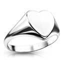 Ocelový prsten srdce s možností rytiny