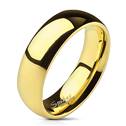Ocelový prsten zlacený, šíře 6 mm