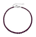 Ocelový štrasový tenisový náramek AMETHYST